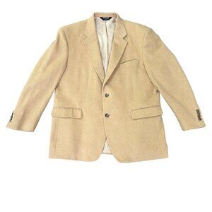 Jos.A.Bank Mens Tan Camelhair Blazer Jacket Two-Button Lined Classic Fit Sz 46R